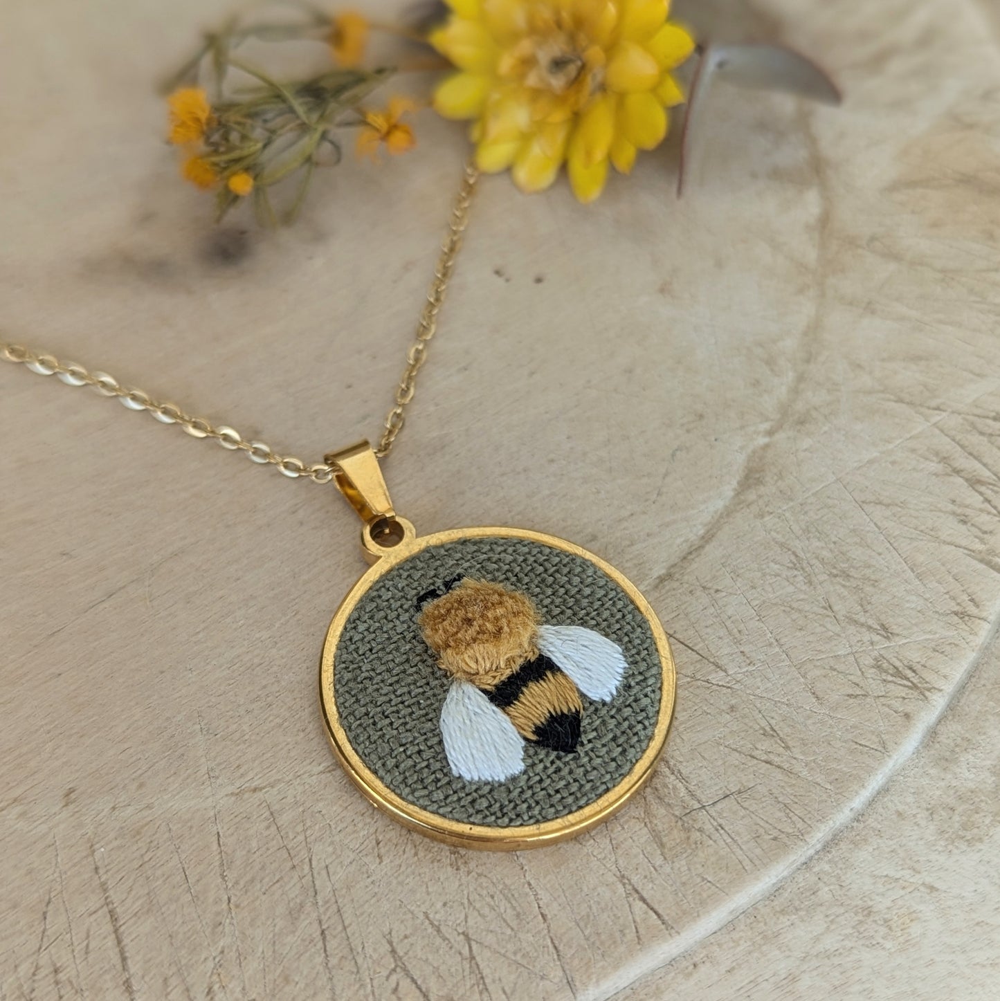 Fluffy Bee Pendant {I}