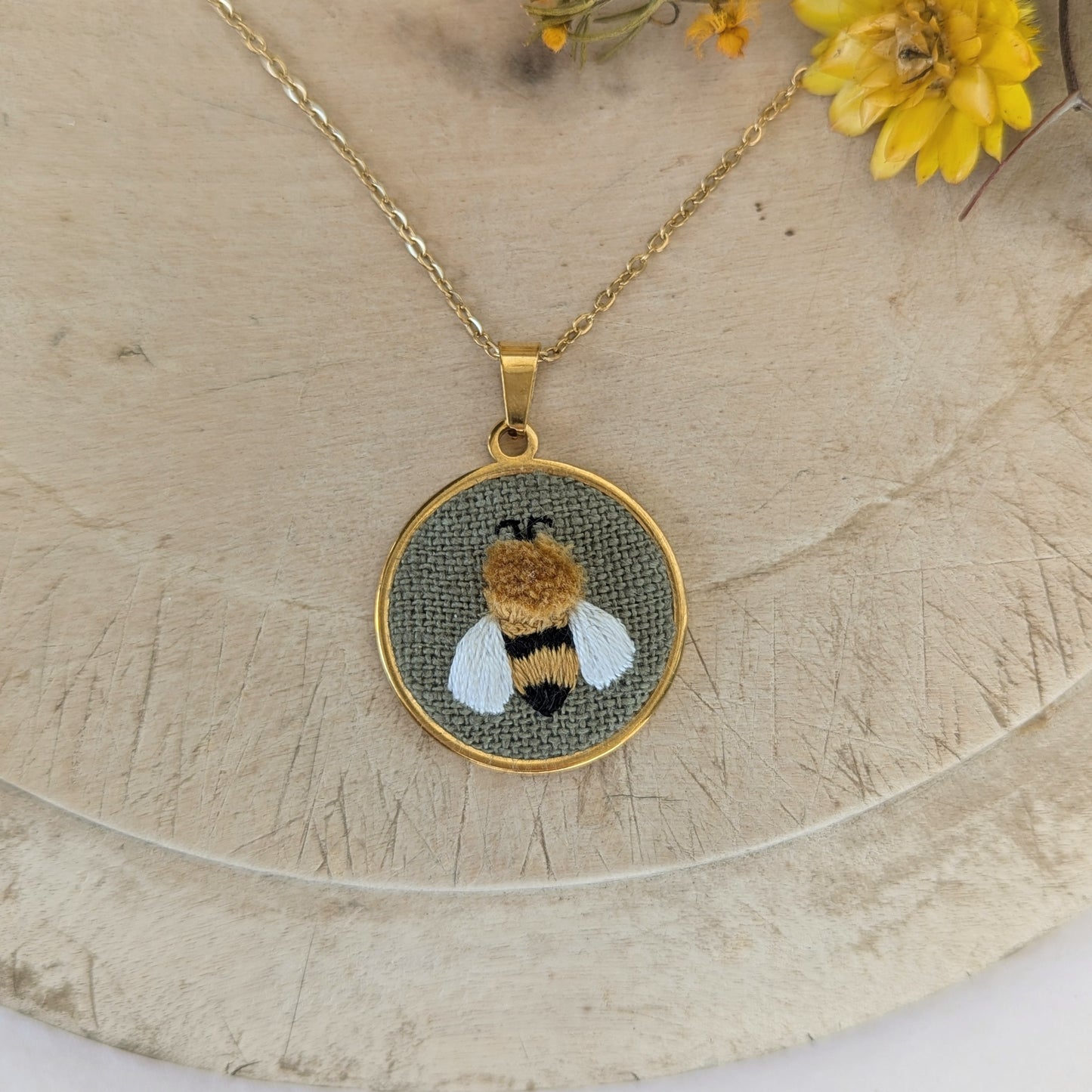 Fluffy Bee Pendant {I}