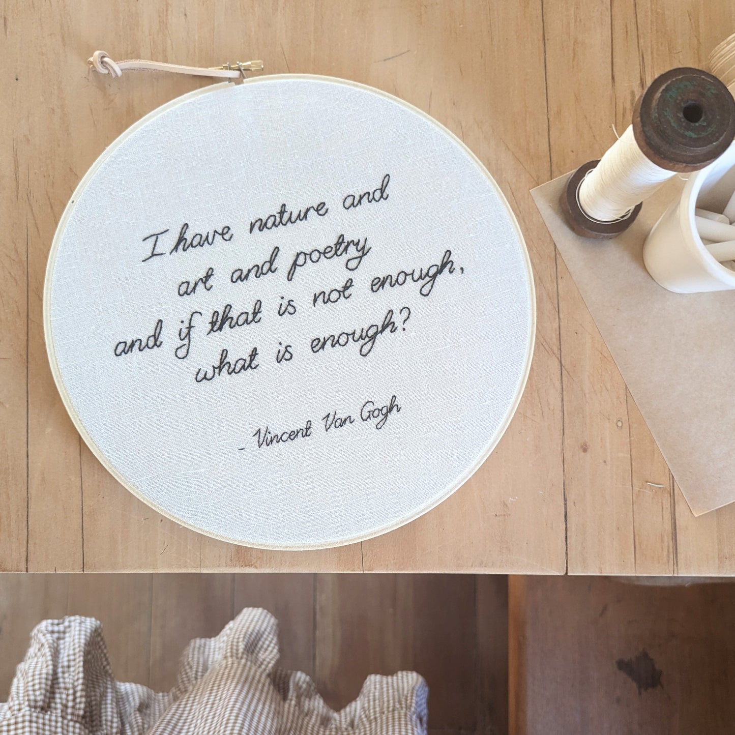 Quote Hoop - Van Gogh