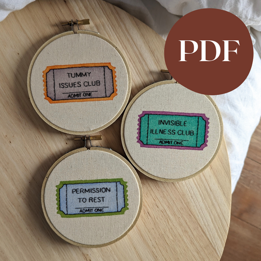 Ticket Bundle of 3 - Tummy, Invisible, Permission PDF patterns